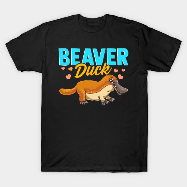 Beaver Duck Platypus Pun Cute Duck Billed Platypus T-Shirt by theperfectpresents